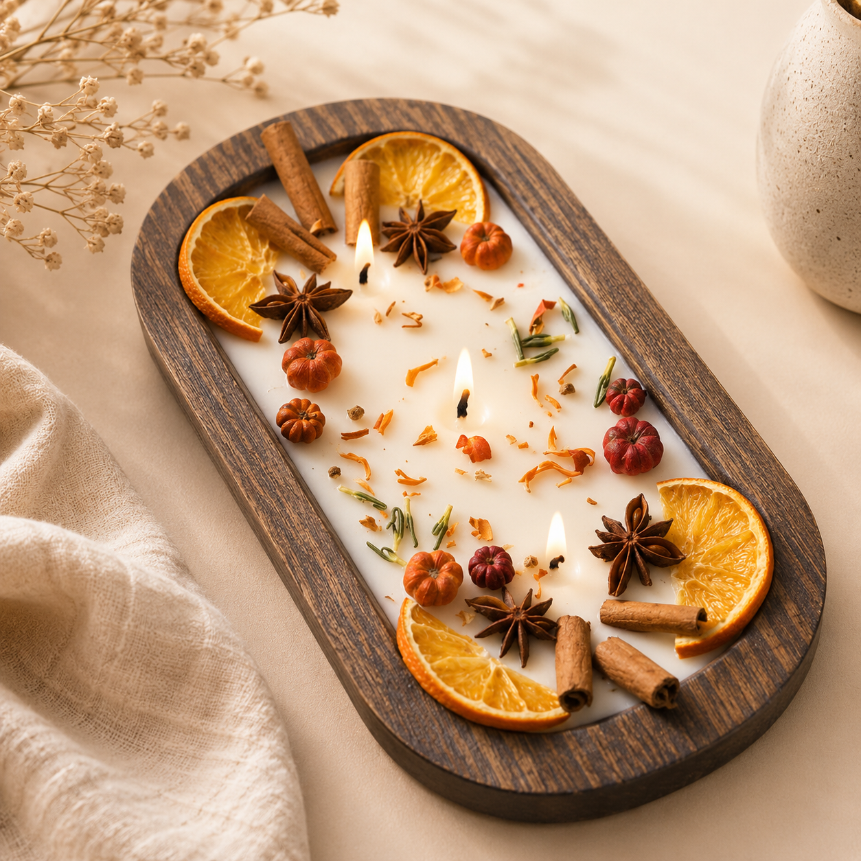 Bright Orange Blossom 3-Wick Soy Candle | Build a Gift Box
