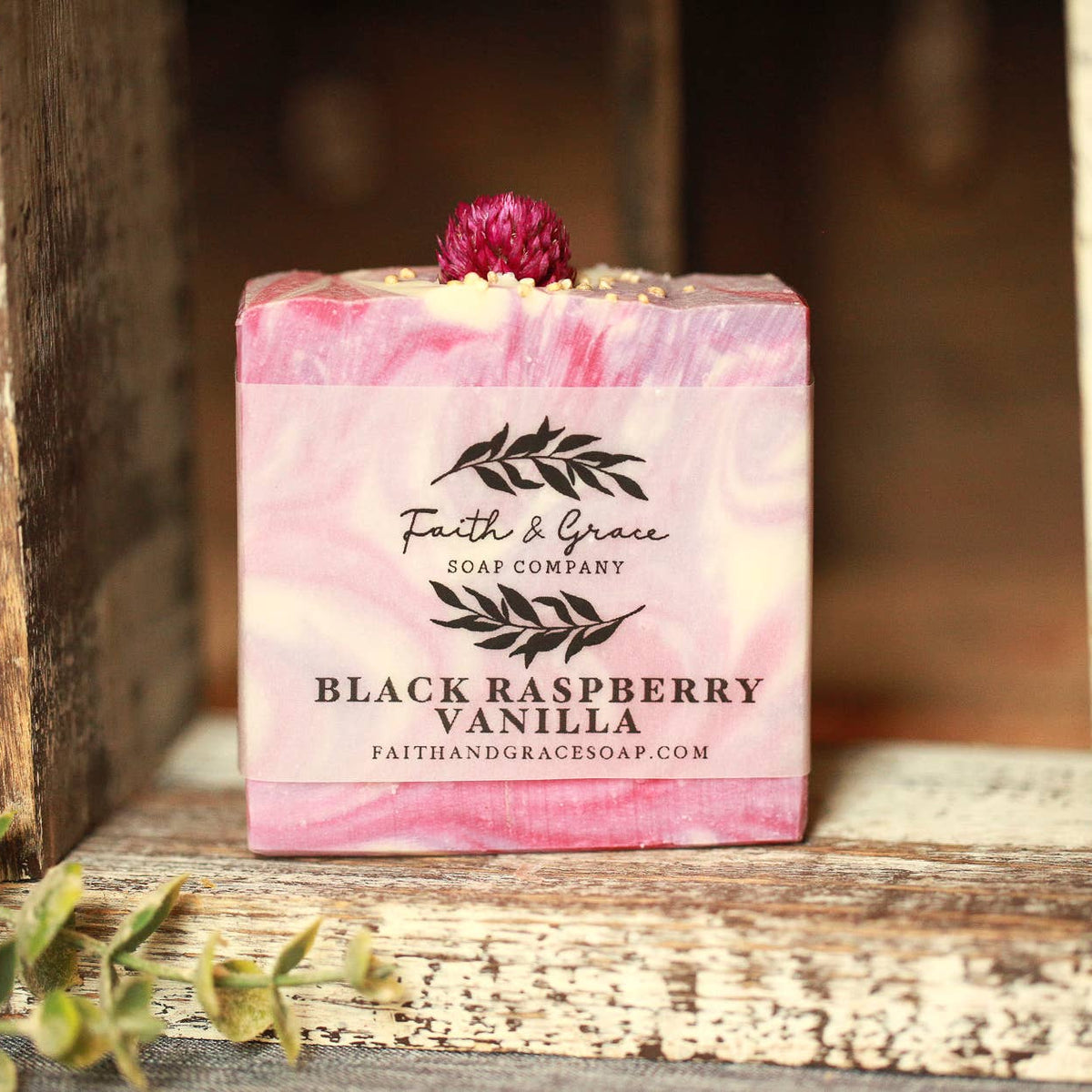 Black Raspberry Vanilla Cold Process Bar Soap, 4 oz.