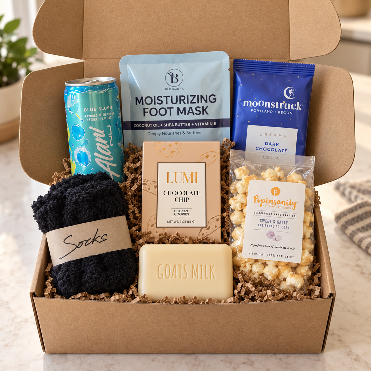 Men’s Gift Box | Snacks, Cozy Socks & Self Care Gift for Him