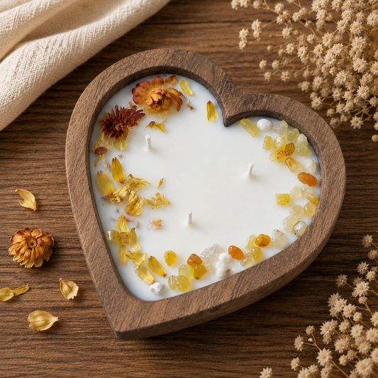 Bright Orange Blossom Heart Soy Candle | Build a Gift Box